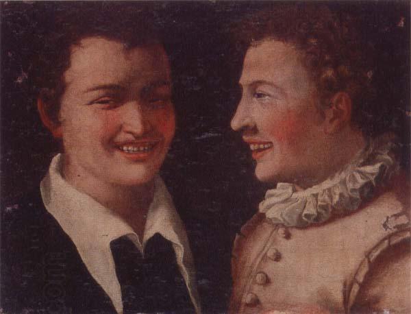 unknow artist Two laughing boys China oil painting art